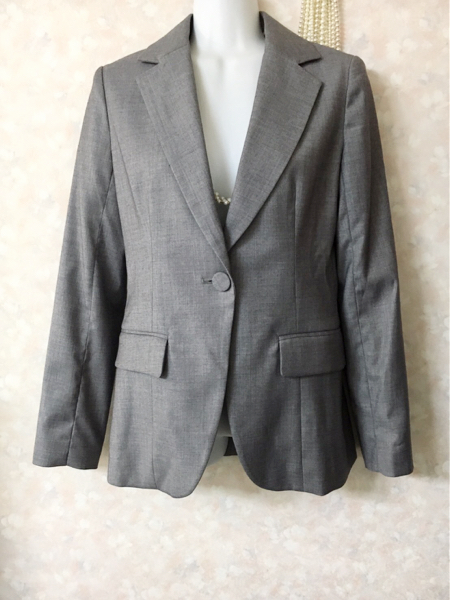  прекрасный товар DURAS Duras простой tailored jacket серый необшитый на спине Basic дизайн офис casual . бесплатная доставка!