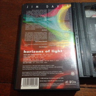 VHS JIM DAVIS HORIZONS OF LIGHT 実験映画 アンダーグラウンド_画像2