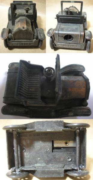 * Hong Kong made pencil sharpener Classic car type made of metal minicar USED # that time thing 