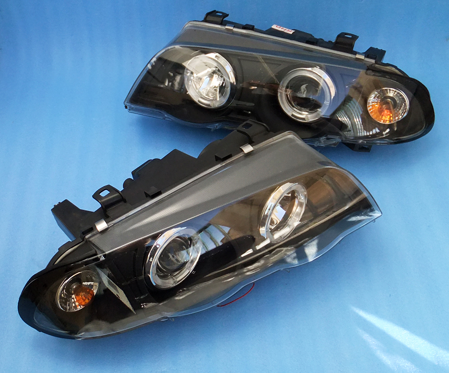 BMW E46 3 series head light left right projector lighting ring 4 light inner black after market SONAR custom (CCFL LED MTech M3 Alpina )