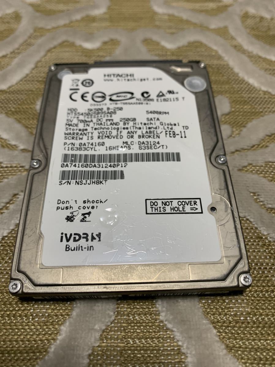 日立　ＴＶＷＯＯＯ　２．５インチＳ－ＡＴＡ IＶＤＲ-S HDD 250ＧＢ　_画像1