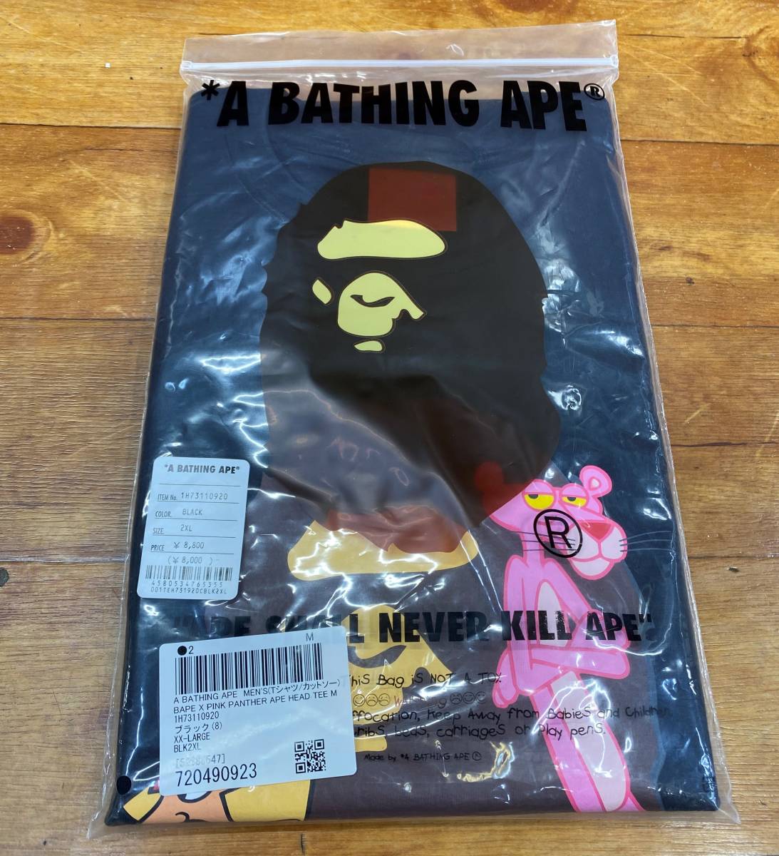 新品★BAPE X PINK PANTHER APE HEAD TEE M★2XL ブラック　エイプ　ピンクパンサー　コラボ　半袖Ｔシャツ　_画像3