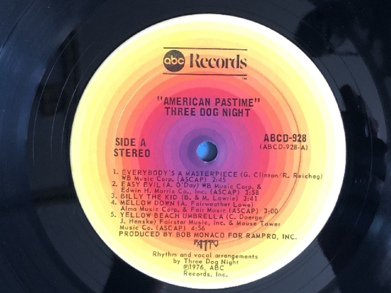 美盤 スリー・ドッグ・ナイト Three Dog Night 1976年 LPレコード アメリカ回顧録 American Pastime 国内盤 Dance The Night Awayの画像8