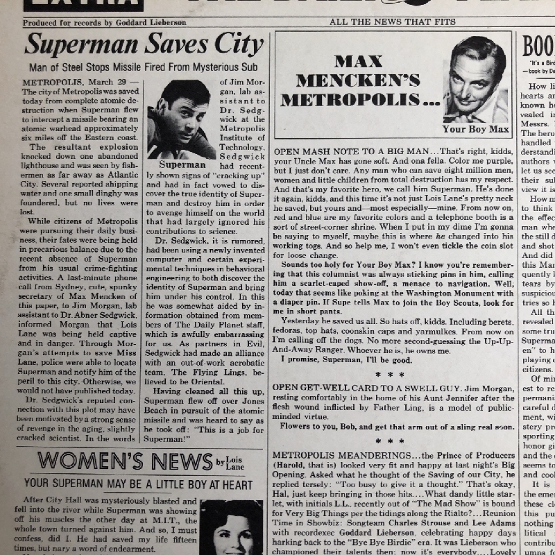 美盤 激レア物 チャールズ・ストラウス 1966年ビンテージ LPレコード スーパーマン It's A Bird It's A Plane It's Superman 米国盤_画像7