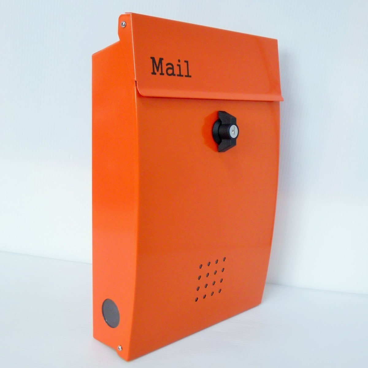 郵便ポスト郵便受けおしゃれかわいい人気北欧モダンデザインメールボックス壁掛けプレミアムステンレスオレンジ色ポストpm134