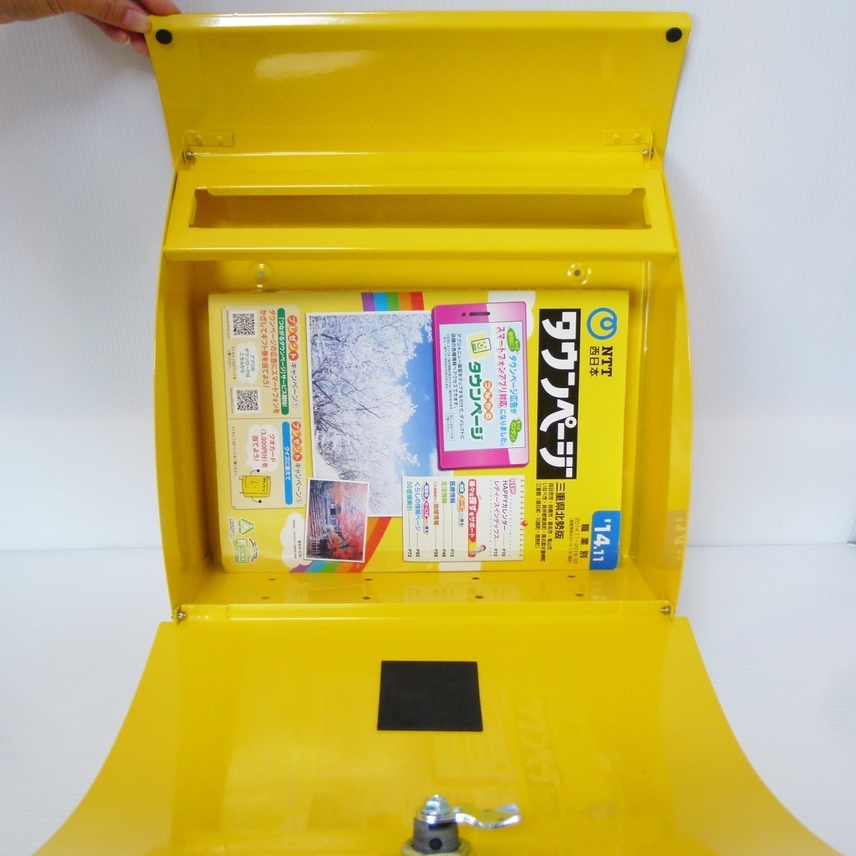郵便ポスト郵便受けおしゃれかわいい人気北欧大型メールボックススタンド型プレミアムステンレスイエロー黄色ポストpm031s_画像5