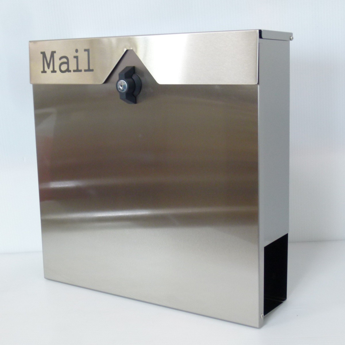 郵便ポスト郵便受けおしゃれかわいい人気北欧大型メールボックススタンド型プレミアムステンレスシルバーステンレス色ポストpm151s_画像2