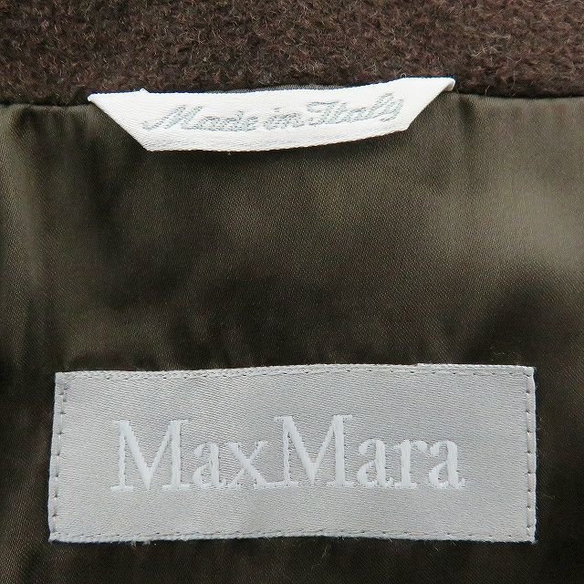 MaxMara マックスマーラ 15万程 ヴァージンウール コート 40 こげ茶色 レディース 美品 定価150,000円程 送料無料_画像4