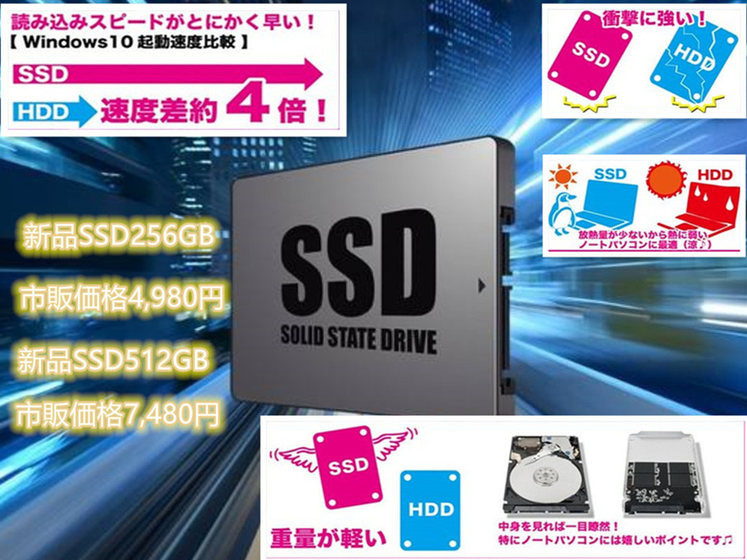 定番格安 ヤフオク! 新品SSD 240GB/Win10/中古良品ノートパソコン/東 