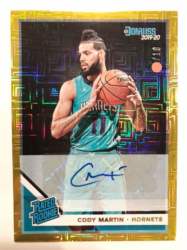 50周年特別限定品 Gold Prizm/10! RC Auto 19-20 Panini Cody Martin コディ・マーティン NBA 直筆  トレーディングカード