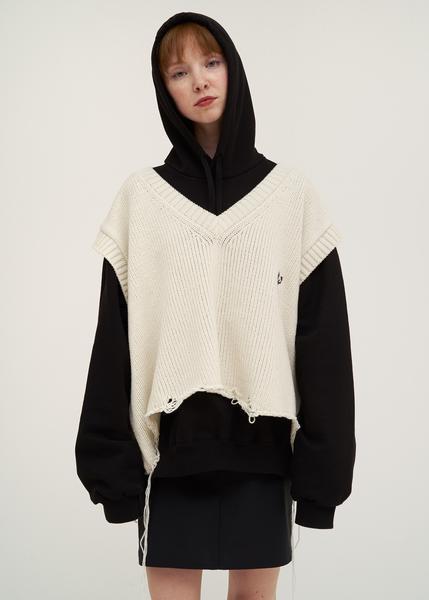 入荷中 doublet◆OVERSIZED BROKEN VEST/ブロークンベスト/FREE/ウール/オフホワイト ダブレット Lサイズ 入荷中 doublet◆OVERSIZED BROKEN VEST/ブロークンベスト/FREE/ウール/オフホワイト ダブレット Lサイズ