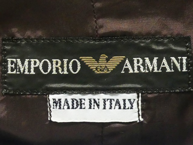 即決☆イタリア製 EMPORIO ARMANI☆メンズM位 レザーテーラード