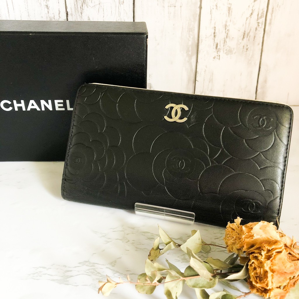 CHANEL 長財布 カメリア 花柄 型押し 黒 白 シャネル|Yahoo CHANEL 長財布 カメリア 花柄 型押し 黒 白 シャネル|Yahoo