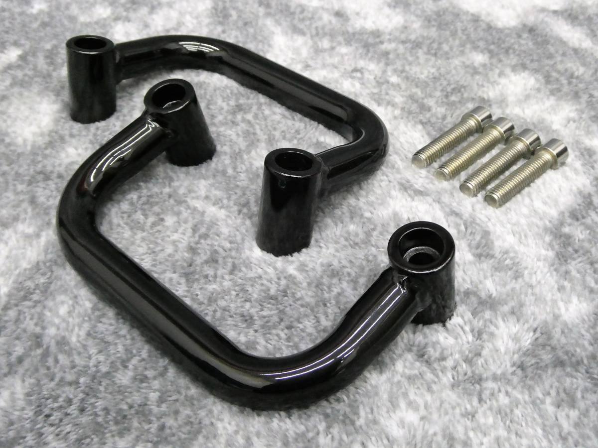 ゼファー７５０ＲＳ　ブラック　サイドグリップ　/黒 タンデムグリップZR750C タンデムバー 外装 カスタム パーツ へっぽこ社長