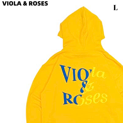 L 新品【VIOLA&ROSES CRACKED CONCRETE PUFF PRINT HOODIE(GOLD) ビオラアンドローゼス フーディ VIOLA & ROSES パーカー】_画像1