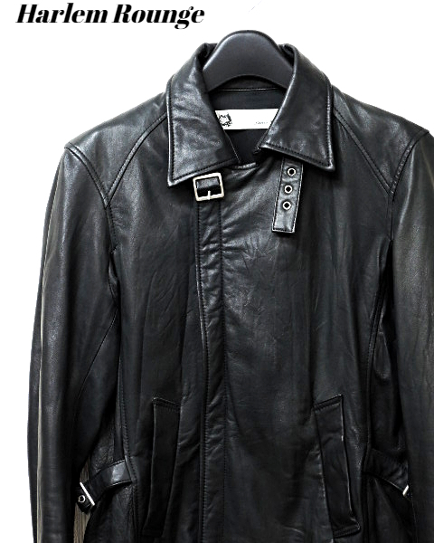 M【Harlem Rounge LAMB LEATHER JACKET ハーレムラウンジ ラム レザージャケット Harlem Rounge ライダースジャケット】_画像1