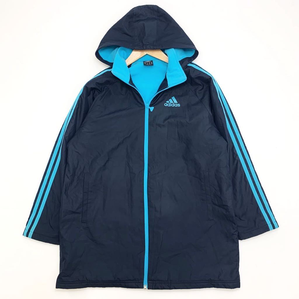  Adidas adidas bench coat nylon jacket Grand coat 160cm for children Kids navy . Logo sport wear #D134