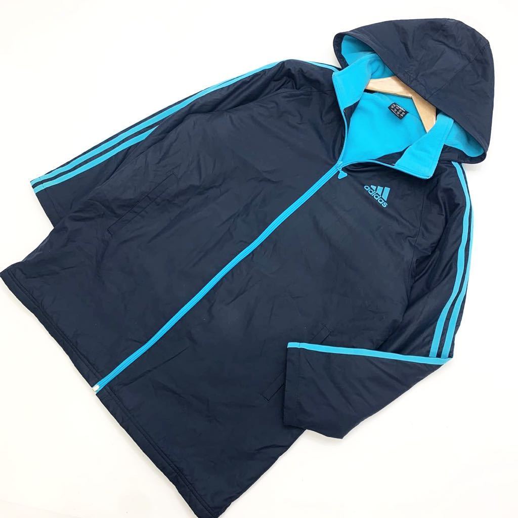  Adidas adidas bench coat nylon jacket Grand coat 160cm for children Kids navy . Logo sport wear #D134