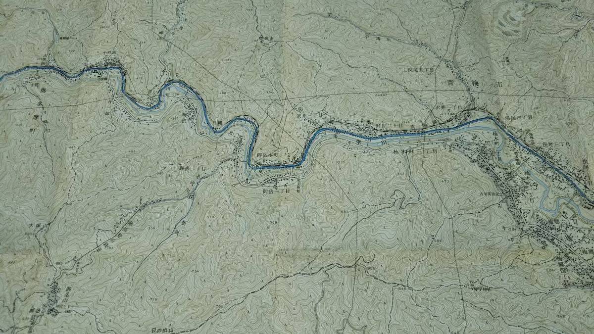 古地図 　武蔵御嶽　東京都　地図　資料　46×57cm　　昭和45年測量　　昭和56年印刷　発行　A　_画像2