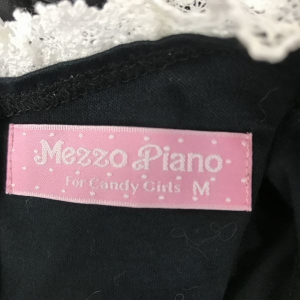  Mezzo Piano * Gothic and Lolita способ / большой лента / оборка One-piece [ Kids M/ чёрный ] мини длина / спина зажим ./mezzo piano*BF387