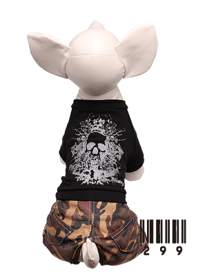 新品★犬服★299★スカルコンビネゾン★ブラック★S?M?L★胴回り32～42㎝★男の子におすすめ