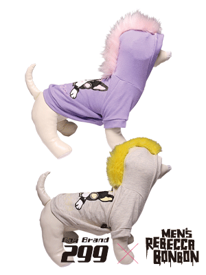 新品★犬服★299★メンズレベッカボンボン　モヒカンパーカー★パープル★L(fēng)?XL★胴回り42～56㎝★男の子におすすめ