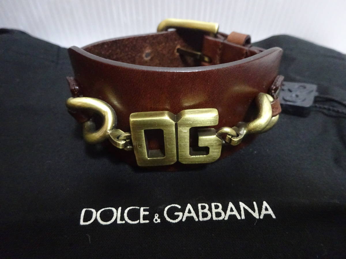 未使用 DOLCE&GABBANA ドルチェ&ガッパーナ レザーブレスレット KAWA