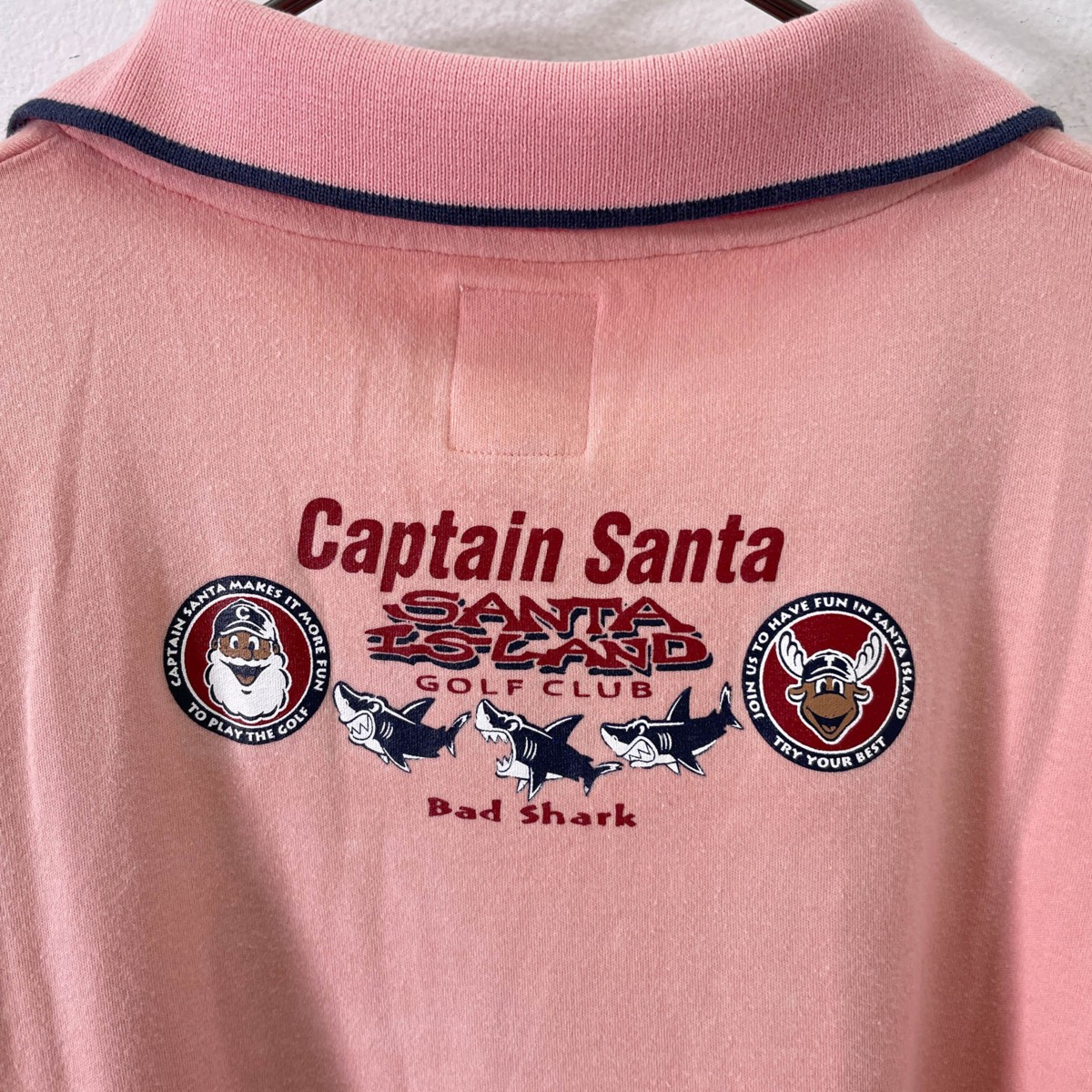 COODカラー!!◆CAPTAIN SANTA キャプテンサンタ 半袖 ポロシャツ L/メンズ/ピンク 系/ジョイマークデザイン_画像7