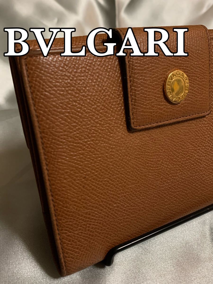 本物ブルガリBVLGARI本革レザー二つ折り長財布サイフ札入れメンズ