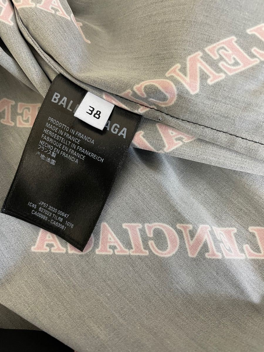 【新品】BALENCIAGAバレンシアガ オールオーバー ロゴプリント シャツ　38