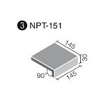 ニューペネトレート 150mm角垂れ付き段鼻 NPT-151/5 LIXIL(INAX) 階段タイル タレ付階段 タレ階段 20個/1箱_画像2