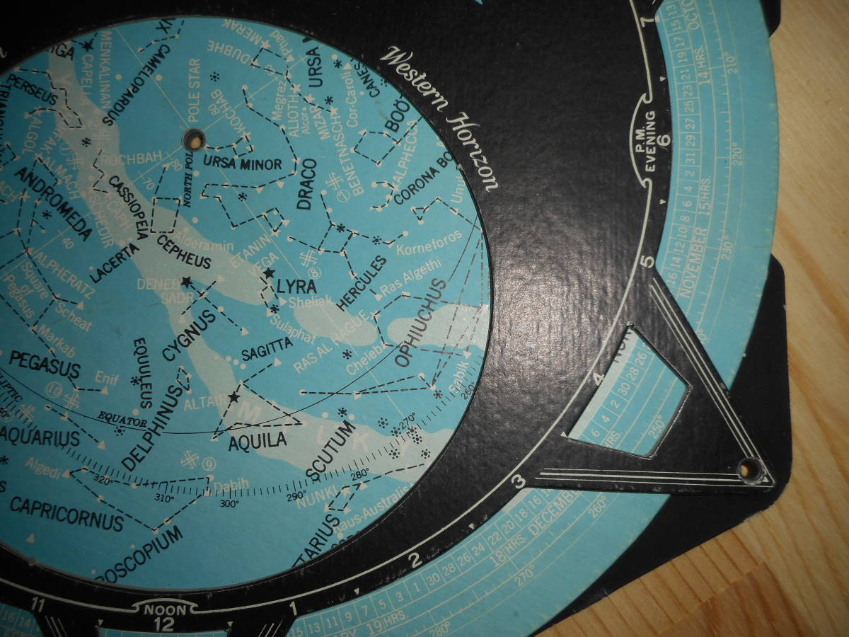 アンティーク、天球図、天文、星座早見盤、星図、星座図絵1950年『ハモンド星座早見盤』Star map, Planisphere, Celestial atlas