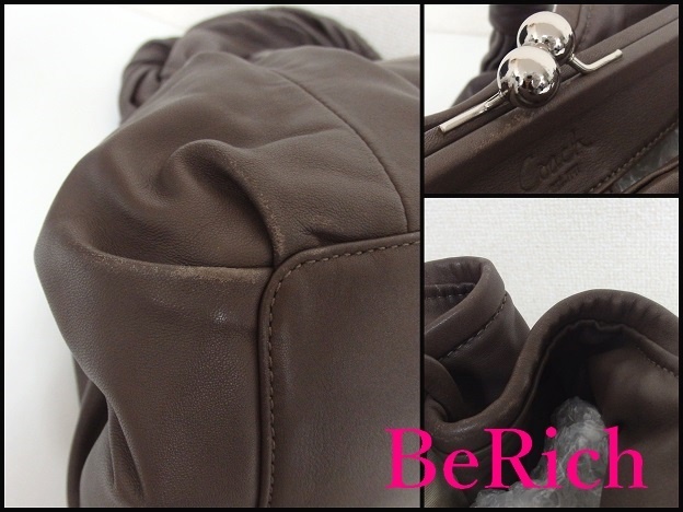  Coach shoulder bag 13437sa che ru leather tea Brown handbag bulrush .COACH [ used ]bk6061