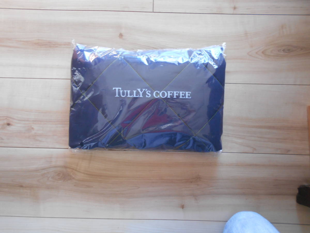 TULLY'S COFFEE キルティングマルチケット 約69×90cm ネイビー ブラウン オンワード 限定 タリーズコーヒー 福袋 2022 ハッピーバッグ_画像1