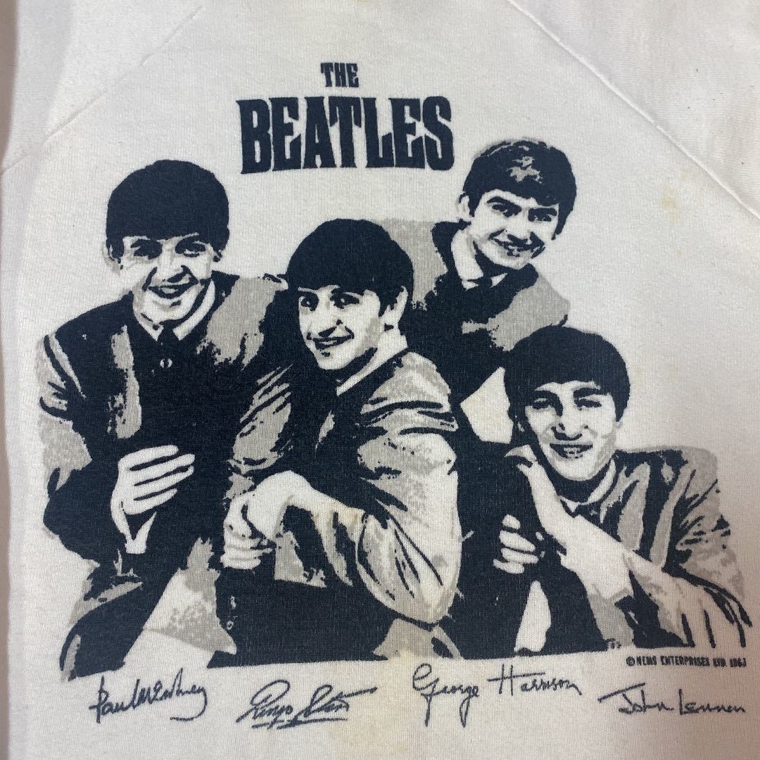 60s THE BEATLES 染み込みプリント ラグラン スウェット VINTAGE ビンテージ_画像2