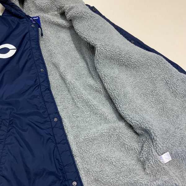  ultra rare not for sale superior article centre university ski part bench coat Champion champion reverse side boa cotton inside poly- down men's L corresponding navy hard-to-find 