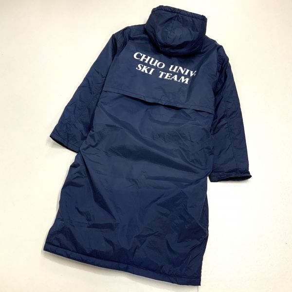  ultra rare not for sale superior article centre university ski part bench coat Champion champion reverse side boa cotton inside poly- down men's L corresponding navy hard-to-find 