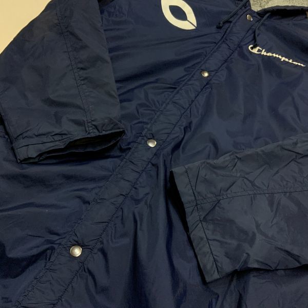  ultra rare not for sale superior article centre university ski part bench coat Champion champion reverse side boa cotton inside poly- down men's L corresponding navy hard-to-find 