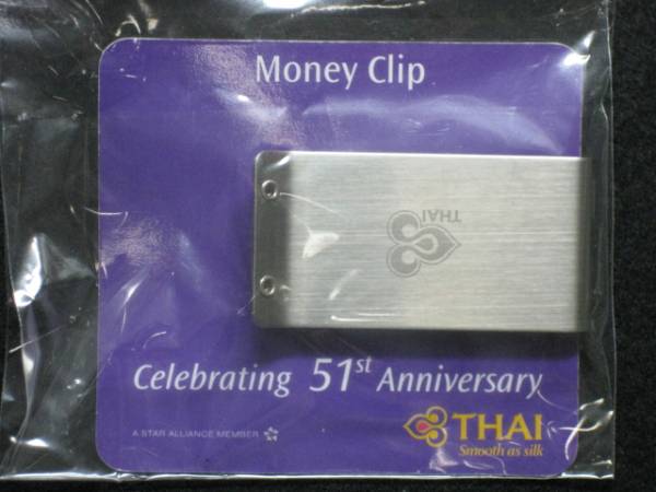 $ 非売品? タイ国際航空 マネークリップ THAI $_画像2