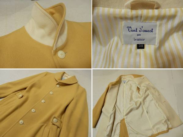  Le Minor *Leminor!... collar soft yellow wool coat *38