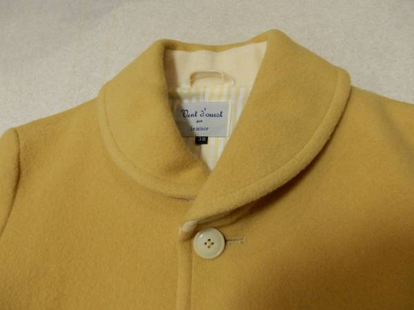  Le Minor *Leminor!... collar soft yellow wool coat *38