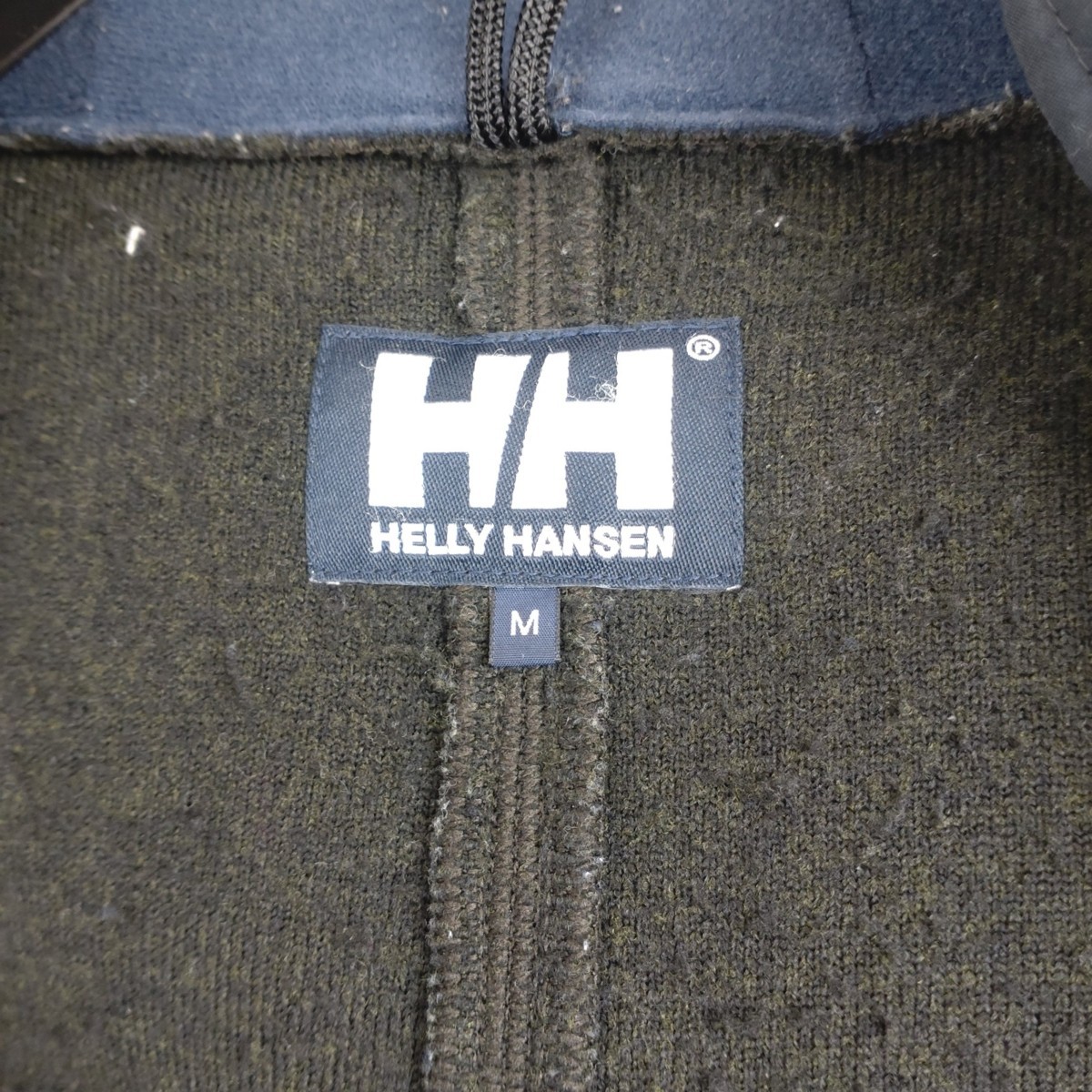 Helly Hansenn　ボアベスト　ブラック×グリーン　Mサイズ　ダブルジップ　フード付き　ヘリーハンセン_画像5