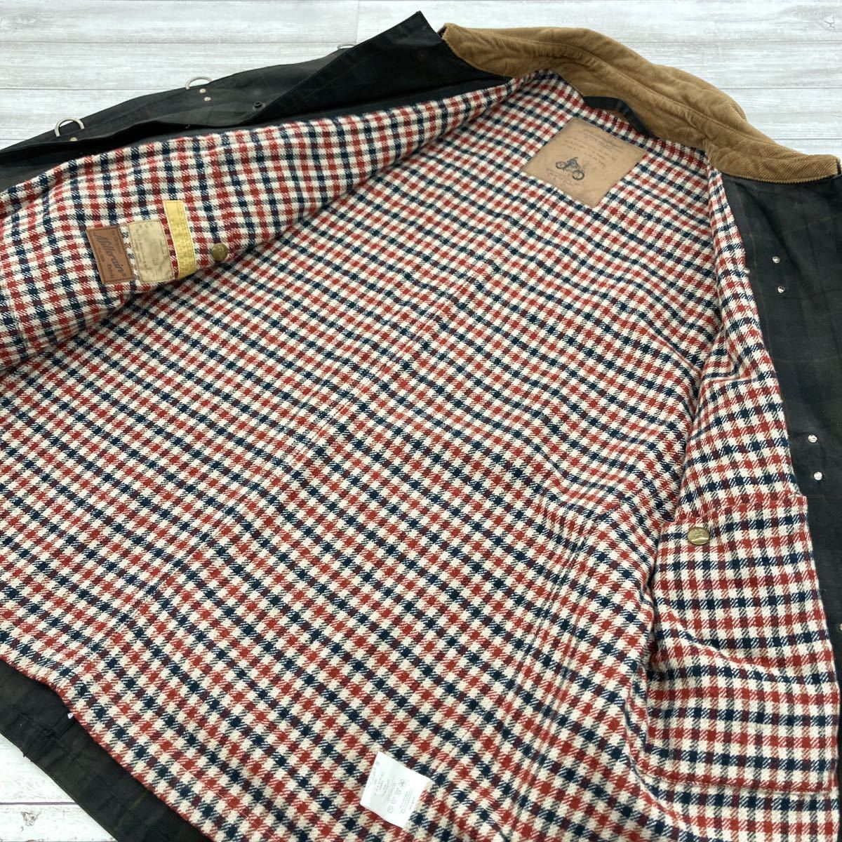OLD JOE オールドジョー FIREMAN COAT オイルドジャケット millerain社製 裏地付き 13AW サイズ38 チェック