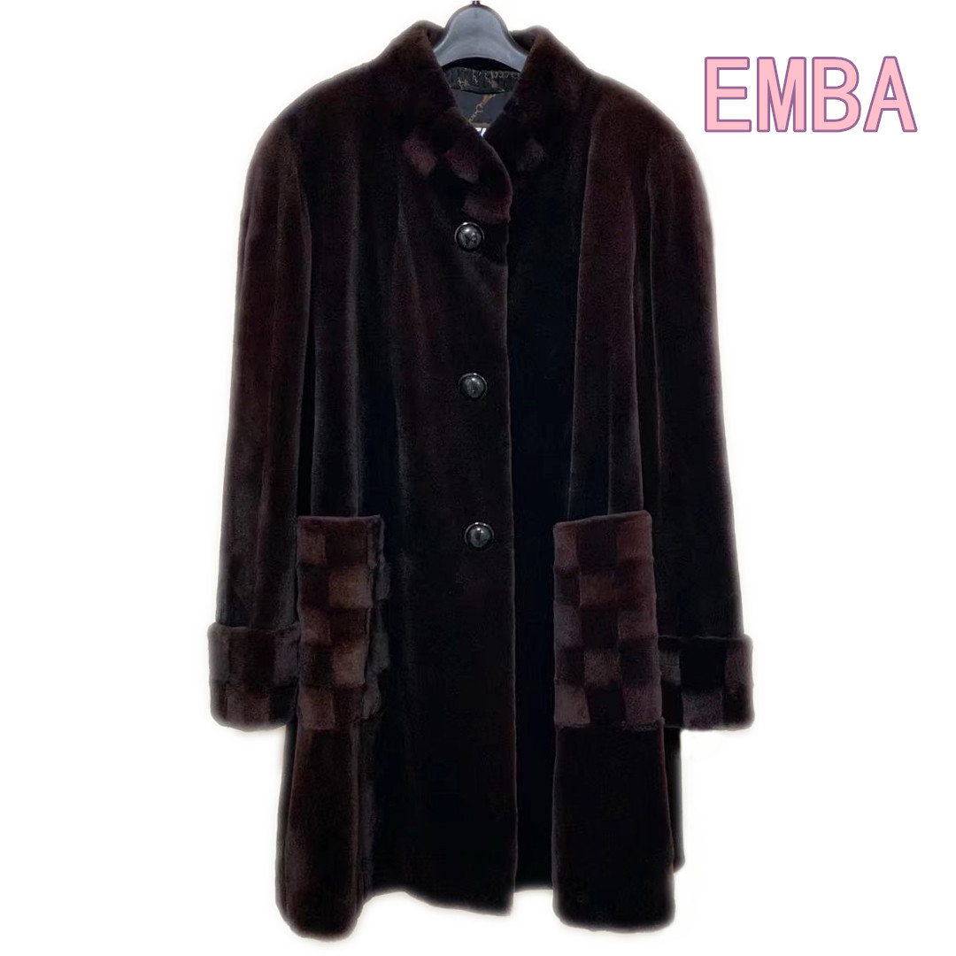 独特の上品 美品 EMBAエンバ シェアードミンク 柔らか 毛皮コート