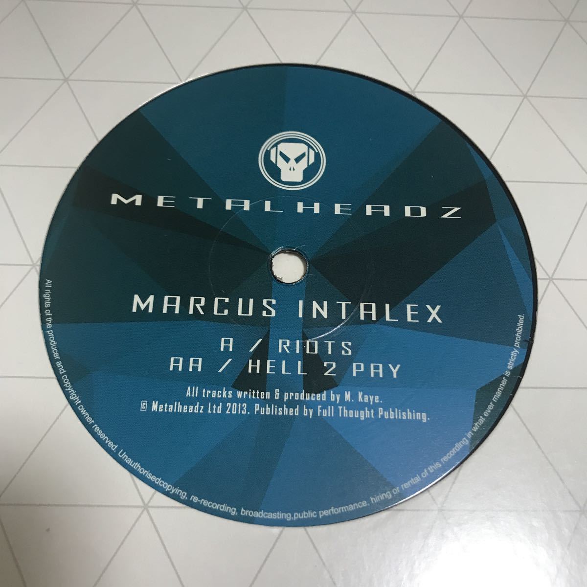 【Drum & Bass】Marcus Intalex / Riots - Metalheadz ドラムンベース レア!_画像1