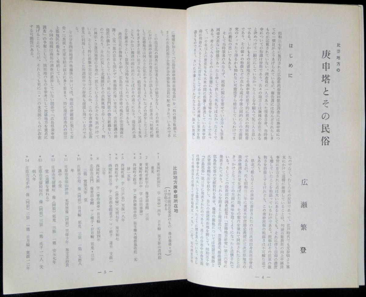 #kp01c◆超希少本◆『 広島民俗　第12号 』◆ 広島民俗学会 昭和54年_画像3