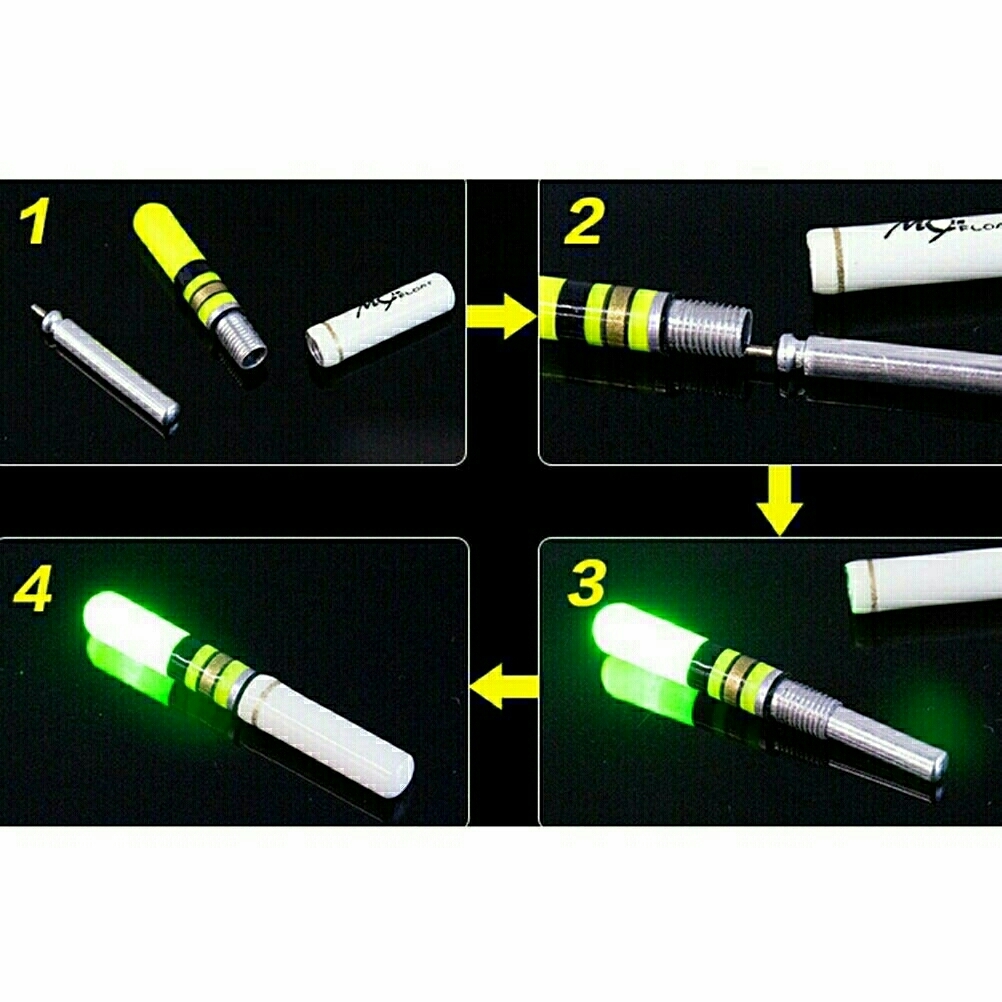 太刀魚 夜釣りに最適 高輝度 LED ケミホタル 37サイズ グリーンとレッド各2本ずつセット 電池付_画像4
