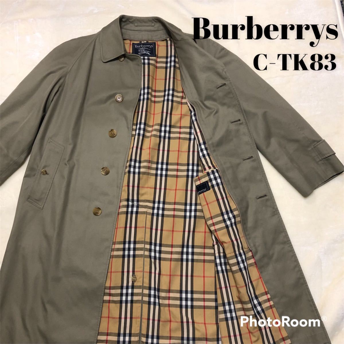 Burberrys】ステンカラーコート 90s ノバチェック 玉虫色 S〜M-