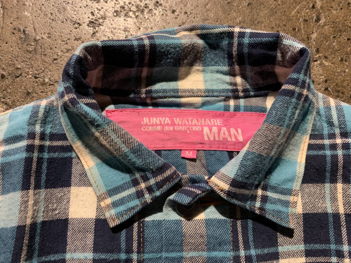 JUNYA WATANABE MAN PINK 03AW 製品洗い ネルトラッカージャケット UK-J007 ジュンヤワタナベマン ピンク コムデギャルソン_画像5