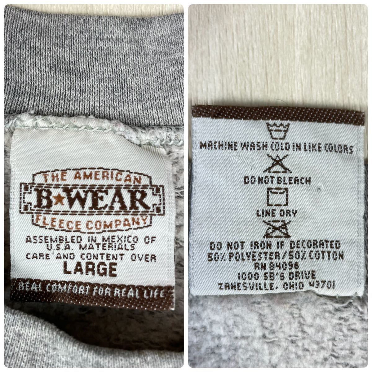 【90s】NCAA オハイオ・バックアイズ 全刺繍 カレッジロゴ デカロゴ 袖ロゴ 裏起毛 ビッグシルエット スウェットトレーナー Lサイズ 古着